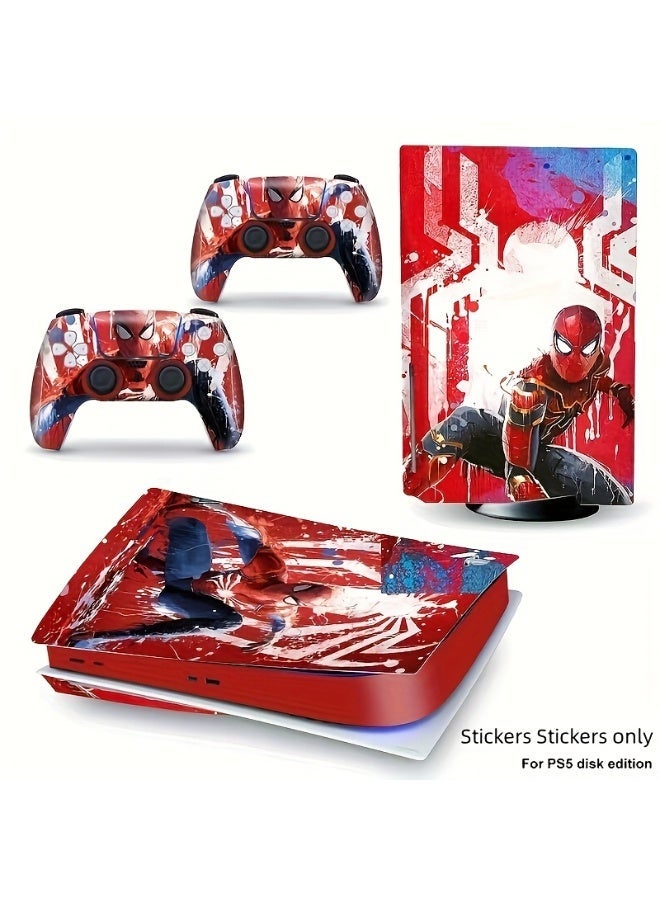 [Decals Only] Spider-Man themed Playstation 5 console - Premium vinyl sticker (disc drive) - Waterproof and dustproof Eye-catching illustration design - Image 1