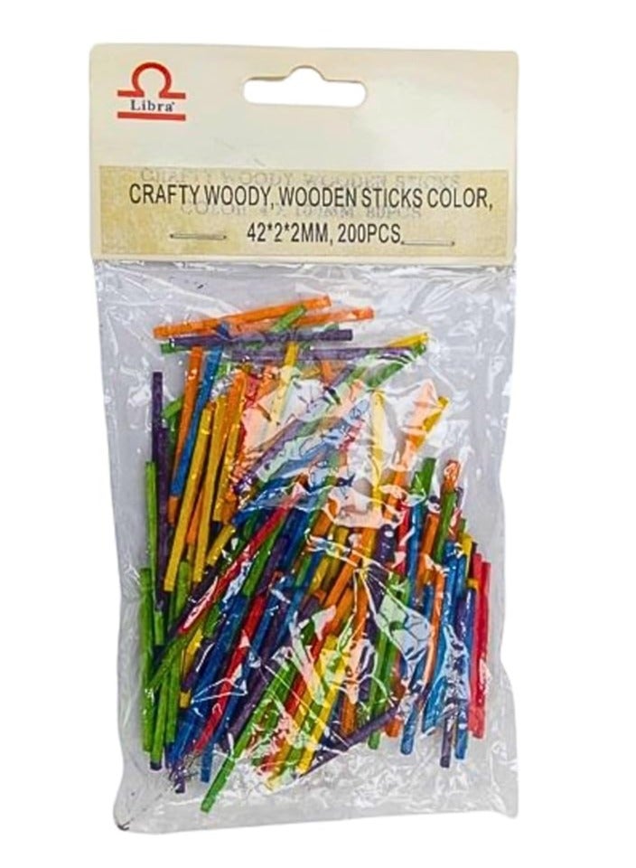 Libra CRAFTY WOODY WOODEN STICKS COLOR 42X2X2MM 200PCS - Image 3