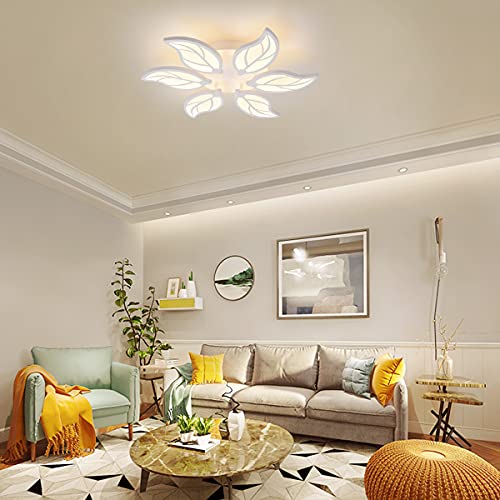 RJ-60W Modern 6 Heads Ceiling Light with Dimmable Remote Control Cool White, Warm White, Natural White, Flush Mount Lighting Fixture for Living Room Children Bedroom Dining Room (2 Years Warranty) - Image 4
