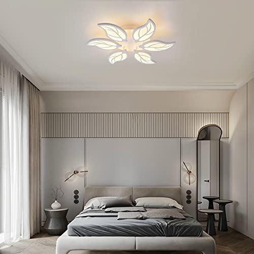 RJ-60W Modern 6 Heads Ceiling Light with Dimmable Remote Control Cool White, Warm White, Natural White, Flush Mount Lighting Fixture for Living Room Children Bedroom Dining Room (2 Years Warranty) - Image 3