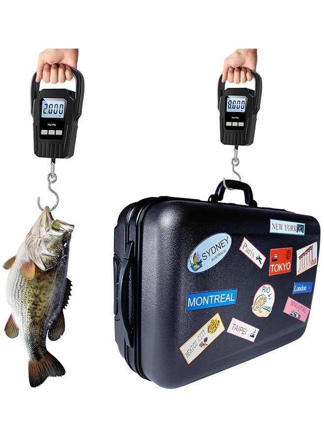 وزن السمك 110 رطل / 50 كجم مع مقبض كبير محسن وشاشة LCD ذات الإضاءة الخلفية مع مقبض مريحة ومقياس حقيبة كبيرة - Image 5
