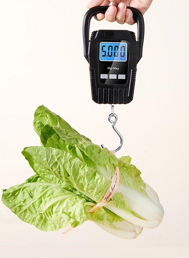 وزن السمك 110 رطل / 50 كجم مع مقبض كبير محسن وشاشة LCD ذات الإضاءة الخلفية مع مقبض مريحة ومقياس حقيبة كبيرة - Image 1