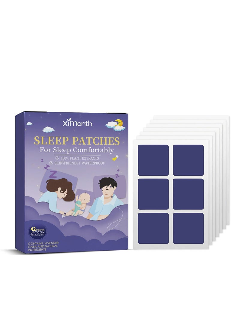 ximonth Sleep Patches for Adults – Plant-Based Relaxation Stickers, Natural Sleeping Stickers to Improve Sleep Quality, Sleep Support Patches for a Better Sleep, for Travel & Stress Relief (42PCS) - Image 1