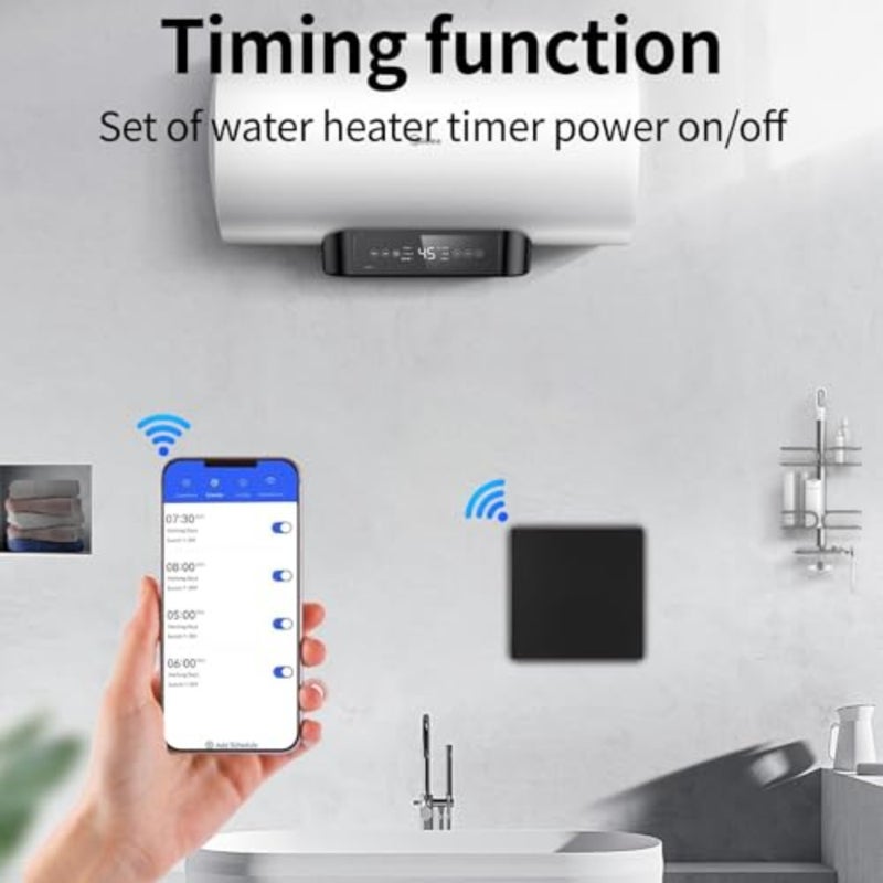 Tuya Smart Water Heater Switch, 20A 4000w Boiler Switch, Voice Control via Alexa Echo and Google Home, Remote Timer Function Black, 40Amps - Image 4