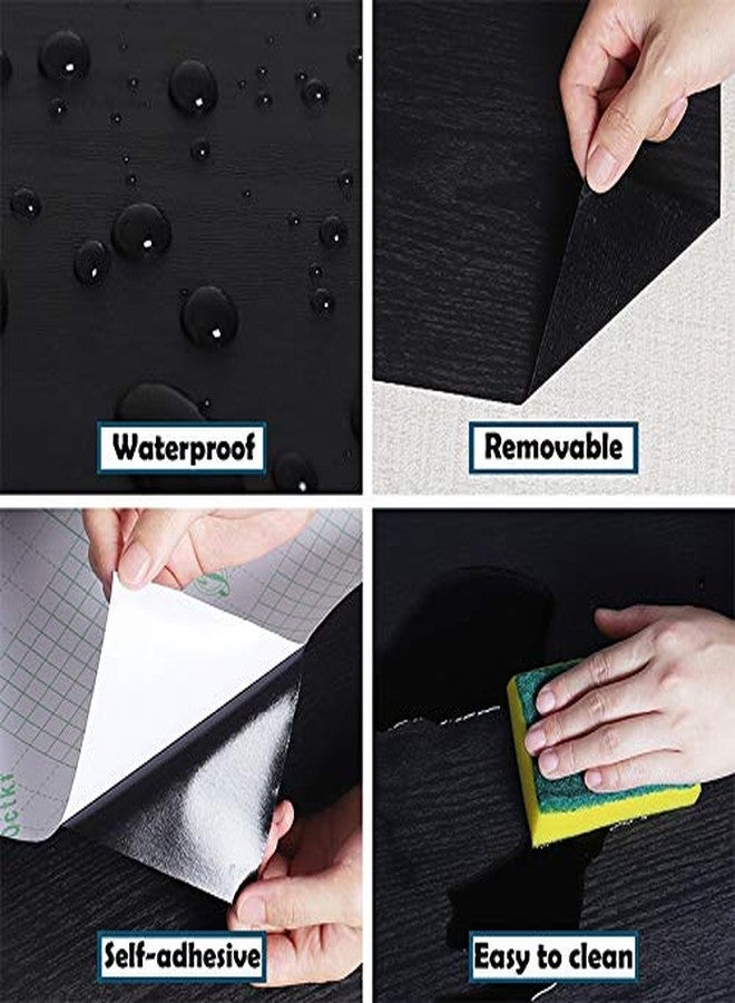 tiltil Black Wood Wallpaper - Peel and Stick Wallpaper Wood - Black Wood Self-Adhesive & Removable Wallpaper for Countertop Furniture Kitchen Wall, Realistic Wood Sensation, Easy to Clean, 17.7” ×197”Vinyl - Image 4