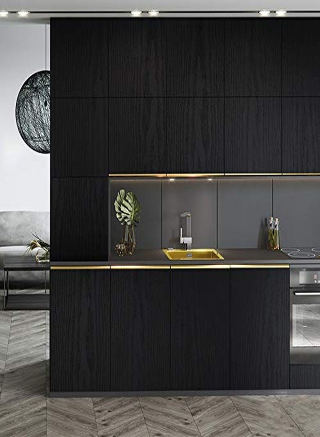 tiltil Black Wood Wallpaper - Peel and Stick Wallpaper Wood - Black Wood Self-Adhesive & Removable Wallpaper for Countertop Furniture Kitchen Wall, Realistic Wood Sensation, Easy to Clean, 17.7” ×197”Vinyl - Image 3