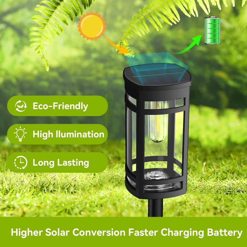 EXCMARK 12 Pack Solar Lights Outdoor Waterproof for Garden Pathway Walkway Driveway Yard Lawn Decorative Landscape Lighting. (Cool White Light, 12) - Image 3