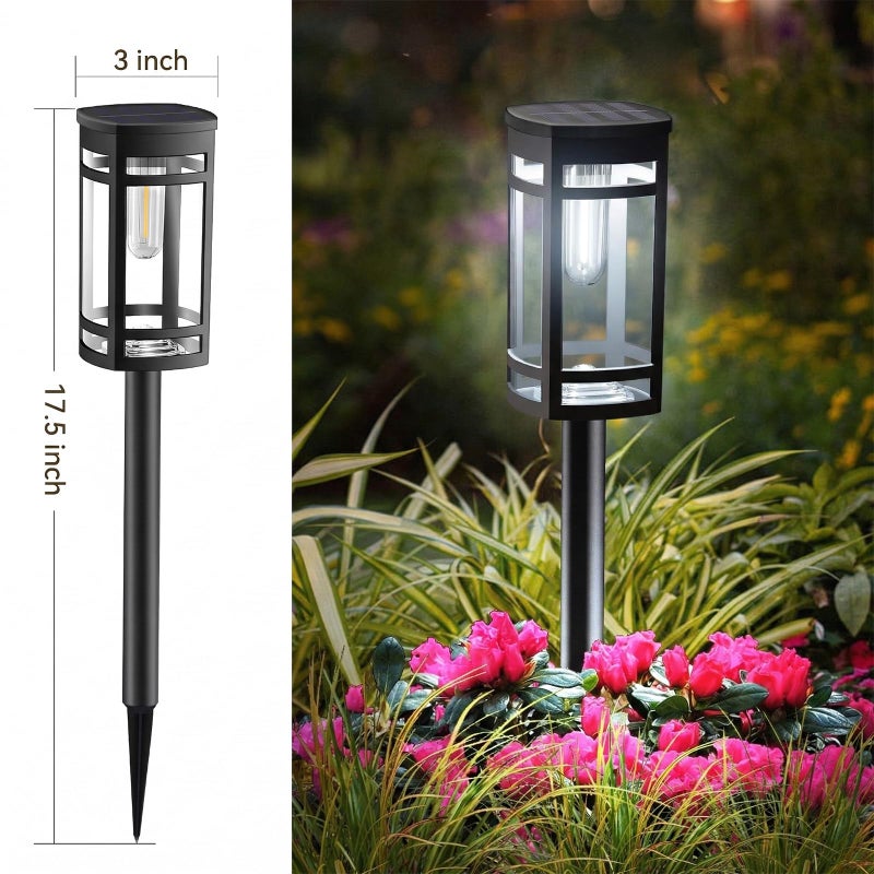 EXCMARK 12 Pack Solar Lights Outdoor Waterproof for Garden Pathway Walkway Driveway Yard Lawn Decorative Landscape Lighting. (Cool White Light, 12) - Image 2