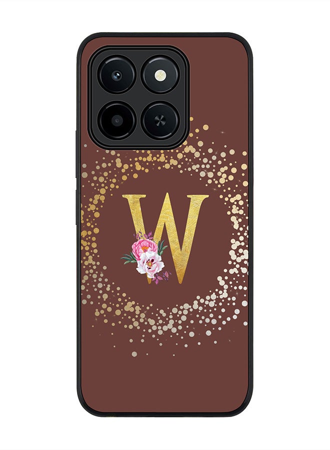Stylizedd For Honor X6c Case,Slim fit Camera Protection, Shockproof Thin Phone cover  - Custom Monogram Floral - W  (Brown )