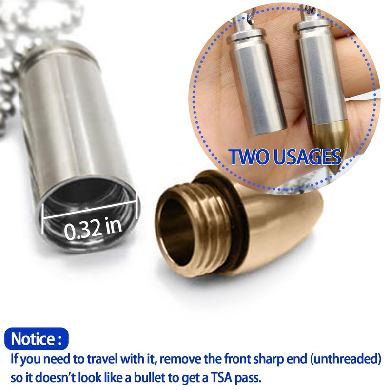 aiGear Titanium Mini Pill Fob Inner Diameter 0.32 Inch with Necklace Light Weight Pill Holder Waterproof Small Keychain Pill Box for EDC Outdoor Hiking Camping Travel First Aid - Image 3
