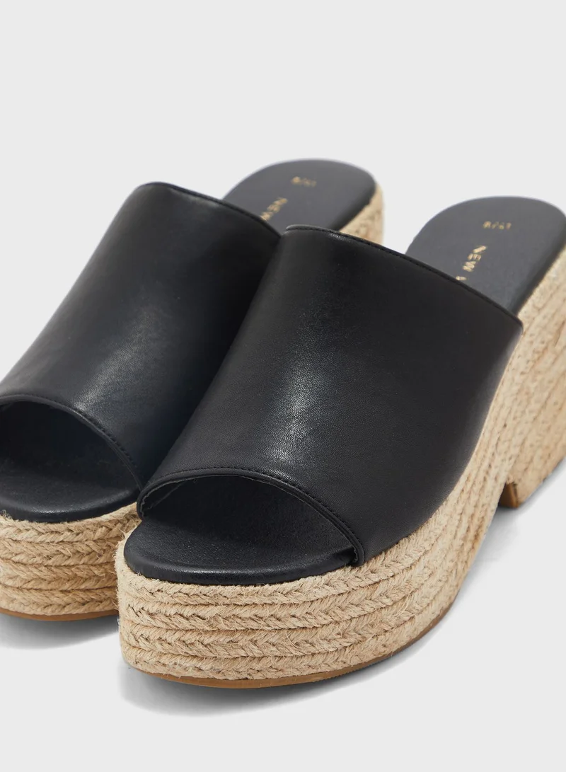 NEW LOOK Praline Mid Heel Wedge Sandals