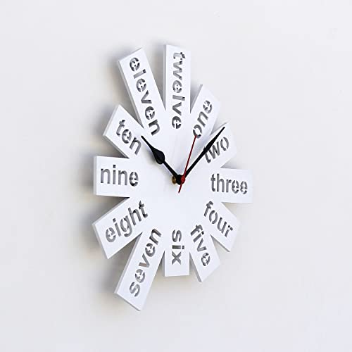 Craftter 12-Inch Antique Wooden Wall Clock | Modern MDF Hanging Clock for Home, Office, Living Room, Bedroom & Café Décor (White) - Image 2