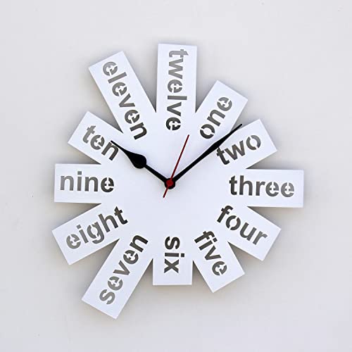 Craftter 12-Inch Antique Wooden Wall Clock | Modern MDF Hanging Clock for Home, Office, Living Room, Bedroom & Café Décor (White) - Image 1