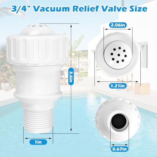 SuperDi 34 Vacuum Relief Valve Pool Solar Panels Compatible with Heliocol Sunstar SwimJoy SwimLux Panels Heater Quick to Restore Pressure BalanceWhite - Image 3