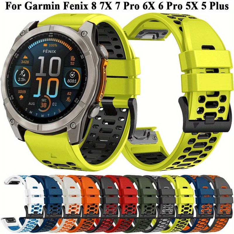 Quickfit 22mm Army Green Black Watch Band Forerunner 970 965 955 Epix Pro Gen 2 Fenix 8 7 7X - Image 4