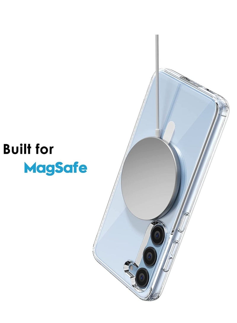IAF Samsung Galaxy S23 Magnetic Case Clear, Compatible with Magsafe Charging, Slim Fit Protective Phone Case for Galaxy S23, Shockproof Soft Silicone TPU Bumper & Hard PC, Crystal Clear Anti-Yellow  - Image 2
