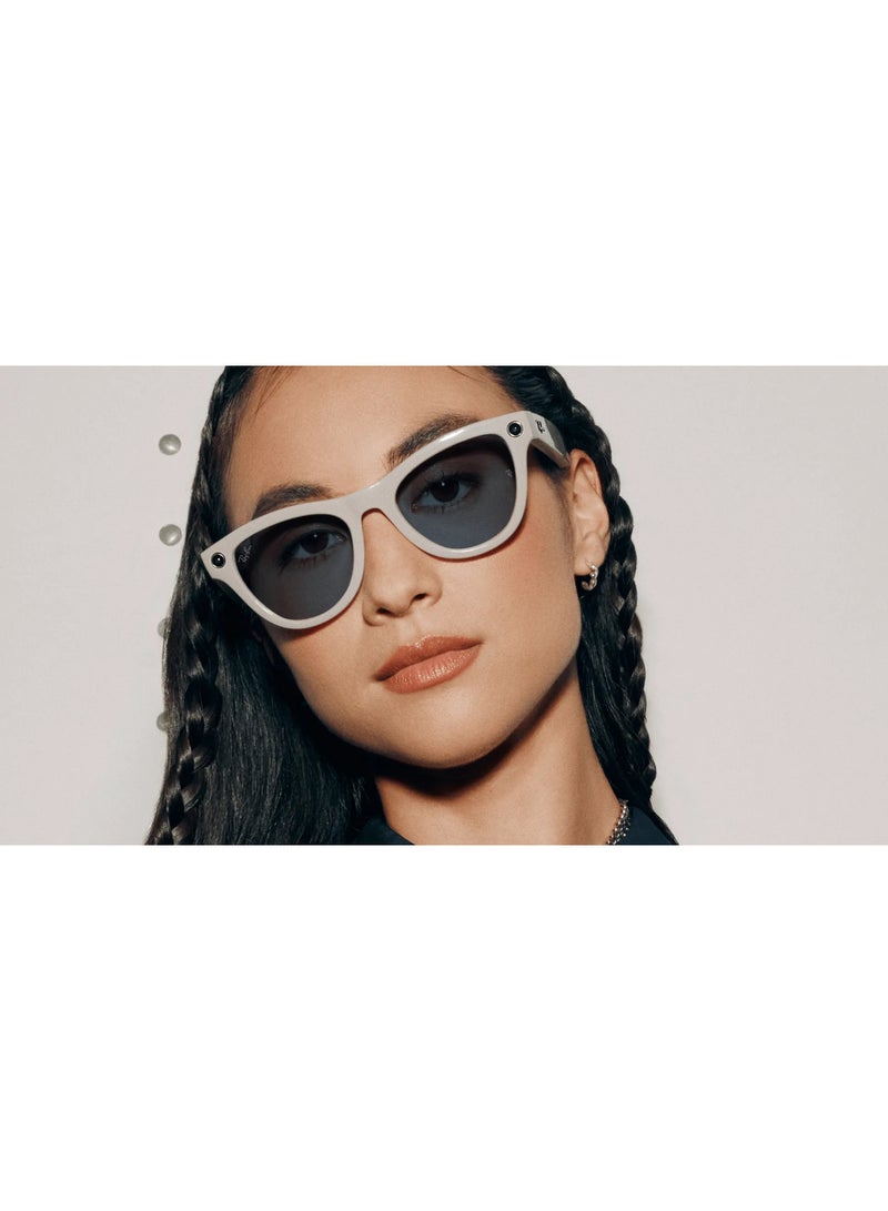 ميتا نظارات راي بان ميتا سكايلي مع ميتا آي، صوت، صورة، فيديو متوافق 6700MF52 - عدسات انتقالية من الشفاف إلى الياقوت - رمادي شاحب لامع RW4010 - Image 4