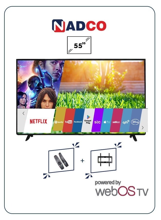 Nadco 55 Inch Smart TV 4K Ultra HD WebOS Frameless WiFi HDMI USB Ports, NC55T4K - Image 1