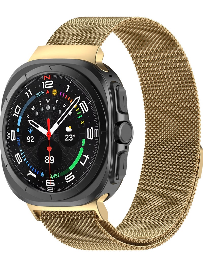 S-Color Galaxy Watch Ultra Strap Magnetic Metal Wistband Stainless Steel Mesh Milanesse Loop Magnet Clasp Replacement Strap Compatible for Samsung Galaxy Watch Ultra Band Watch 7 47mm Men Women - Image 1