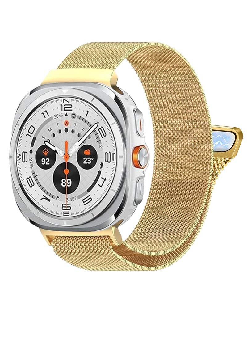 S-Color Galaxy Watch Ultra Strap Magnetic Metal Wistband Stainless Steel Mesh Milanesse Loop Magnet Clasp Replacement Strap Compatible for Samsung Galaxy Watch Ultra Band Watch 7 47mm Men Women - Image 2