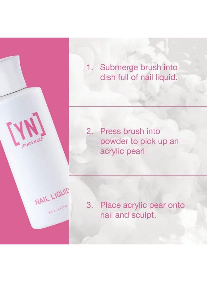 Young Nails Nail Liquid. Professional Grade Hight Quality Monomer. Use With Nail Powder For Acrylic Nails At Home. Low Odor Mess + Mma Free Nonyellowing Nail Liquid - Image 4