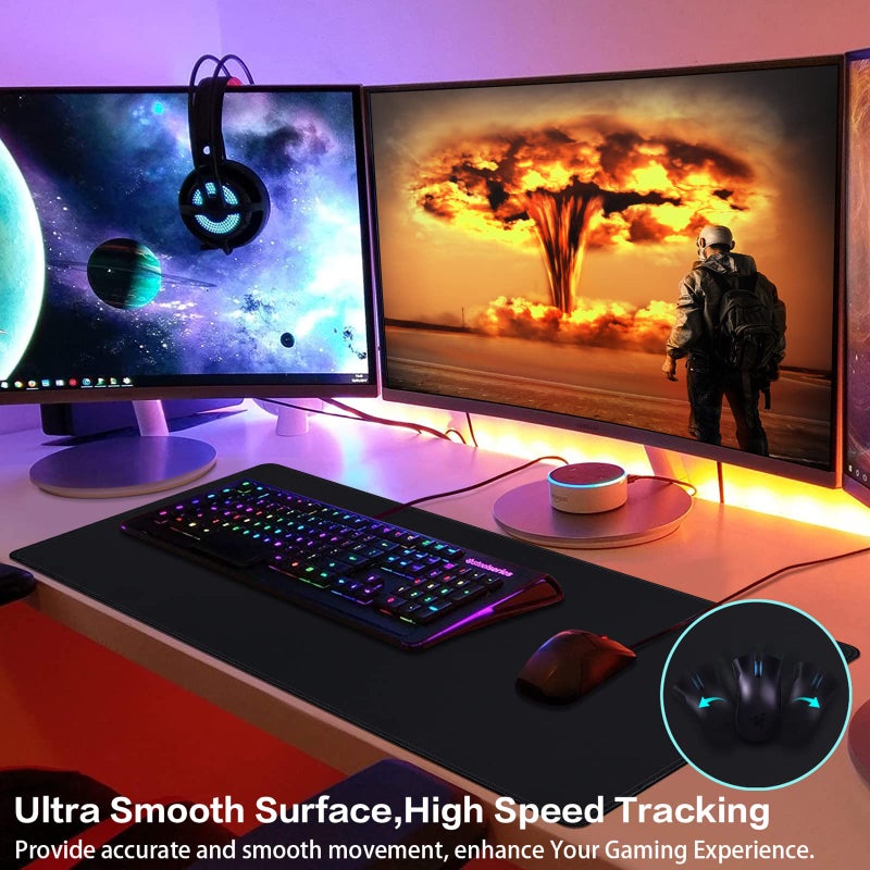 Canjoy Gaming Mouse Pad (31.5x15.7in) 3mm Thickness XX-Large Extended Mousepad Big Computer Keyboard Full Desk Mousepad with Anti-Slip Base Anti-Fray - Image 3