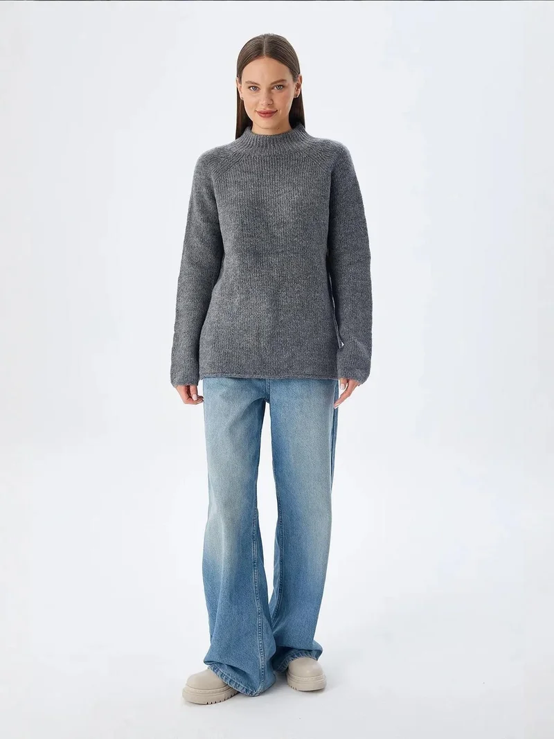MixRay Mixray Thick Knit Half Turtleneck Sweater