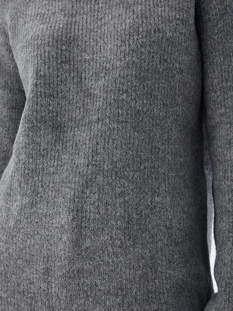 Mixray Dark Grey Mixray Knit Half Turtleneck Sweater for Women | Best Price UAE