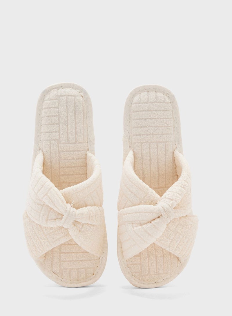 Ginger Bow Detail Bedroom  Slippers - Image 4