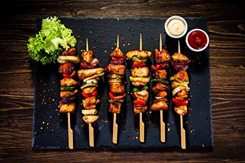 BBQStyle 200 PCS Bamboo Skewers for Appetizer, 7 Inch Caramel Candy Apple Sticks, for Drinks, Fruit Kababs, Sausage, Barbecue Snack, Natural Wood Paddle Mini Food Skewer, Cocktail Pick, Charcuterie Accessories - Image 4