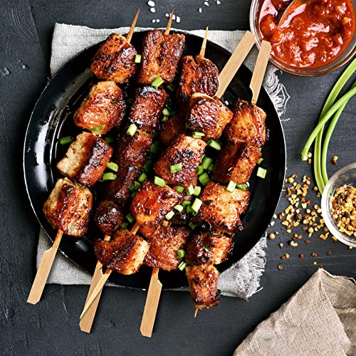 BBQStyle 200 PCS Bamboo Skewers for Appetizer, 7 Inch Caramel Candy Apple Sticks, for Drinks, Fruit Kababs, Sausage, Barbecue Snack, Natural Wood Paddle Mini Food Skewer, Cocktail Pick, Charcuterie Accessories - Image 2