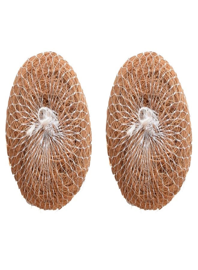 K3 ZONE Natural Vetiver Bathing round shape Scrubber (pack of 2) - Image 1