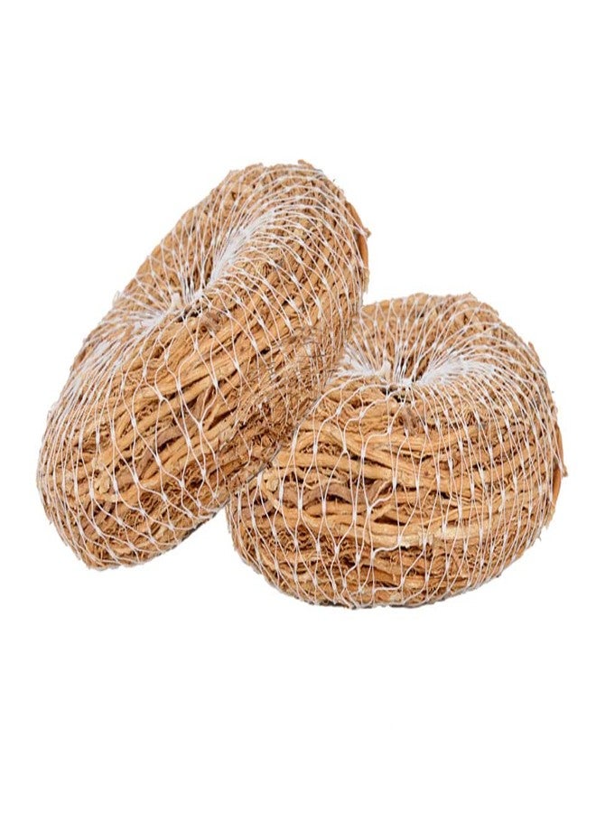 K3 ZONE Natural Vetiver Bathing round shape Scrubber (pack of 2) - Image 2