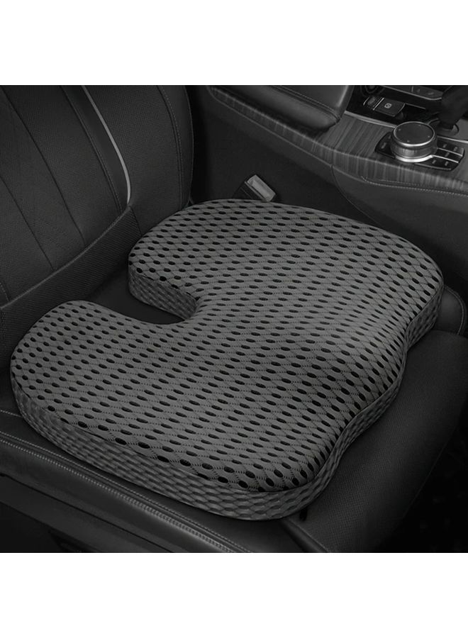 Brown Car Seat Cushion U Shaped Memory Foam Pad with Coral Mesh for Breathability and Hip Pain Relief - Image 1