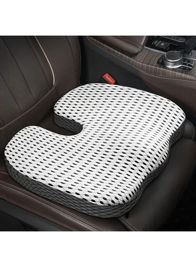Brown Car Seat Cushion U Shaped Memory Foam Pad with Coral Mesh for Breathability and Hip Pain Relief - Image 3