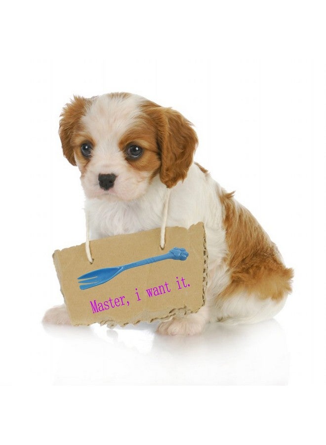 Kunhe Pet Dog Cat Feeding Scooping Can Tin Food Fork Mixing Spoon Blue 7.48Inch - Image 5