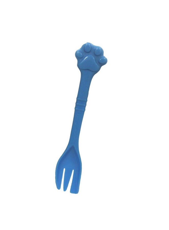 Kunhe Pet Dog Cat Feeding Scooping Can Tin Food Fork Mixing Spoon Blue 7.48Inch - Image 1