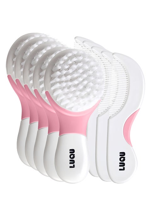Comb and Brush Set-Pink-Pack of 5