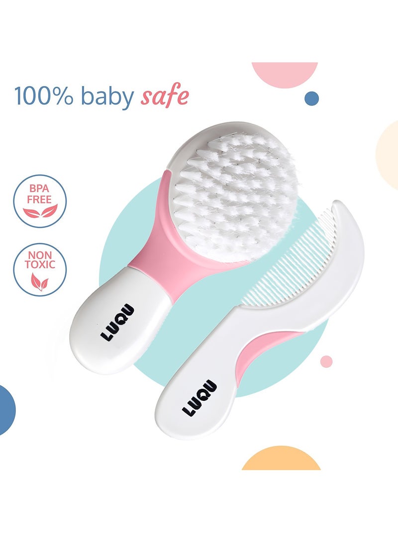 LuQu Comb and Brush Set-Pink-Pack of 5  - Image 2
