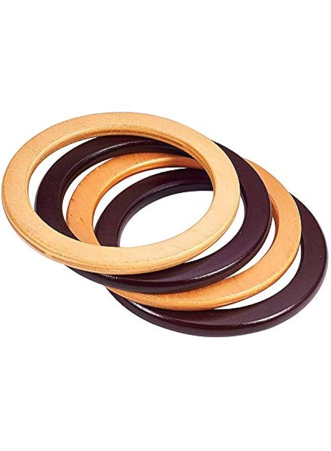 فايلكس مقاض خشية للشط، 4 قطع دوائرية ديلة لمقاض المحافظ، اكسسوارات يدوية للحقائ والكروشي لوي) - Image 1