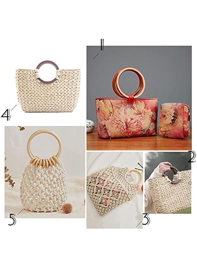 فايلكس مقاض خشية للشط، 4 قطع دوائرية ديلة لمقاض المحافظ، اكسسوارات يدوية للحقائ والكروشي لوي) - Image 2