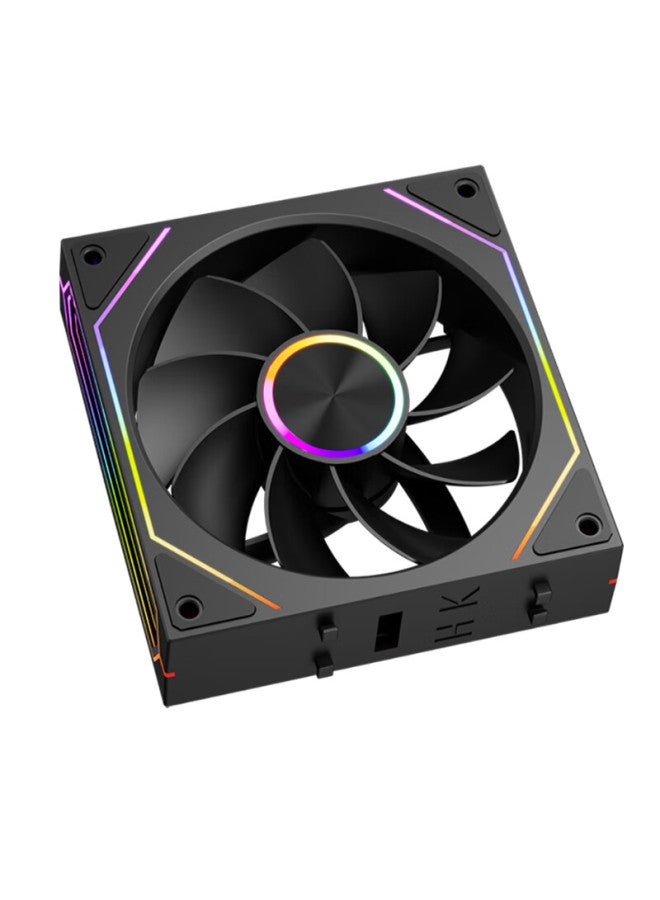 Pccooler Mirror Blade Building Blocks F3 X120 Black Reversed Blade 12cm Case Fan/wireless Building Blocks Assembly/infinity Mirror Argb/pwm Temperature Control Speed ​​adjustment - Image 4