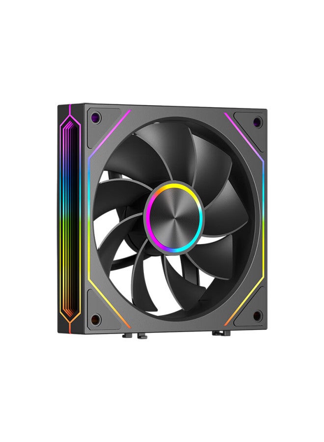 Pccooler Mirror Blade Building Blocks F3 X120 Black Reversed Blade 12cm Case Fan/wireless Building Blocks Assembly/infinity Mirror Argb/pwm Temperature Control Speed ​​adjustment - Image 1