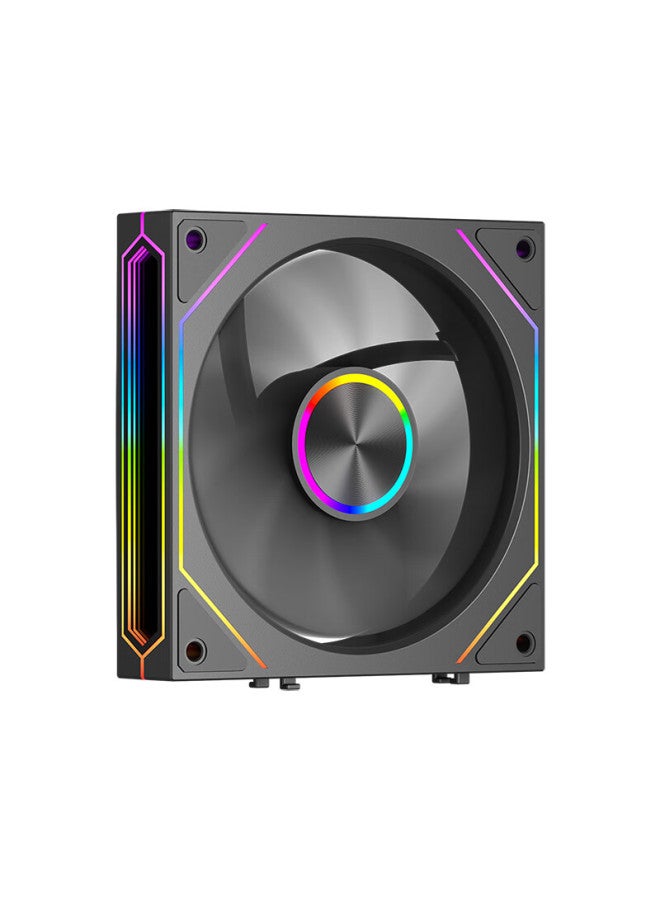 Pccooler Mirror Blade Building Blocks F3 X120 Black Reversed Blade 12cm Case Fan/wireless Building Blocks Assembly/infinity Mirror Argb/pwm Temperature Control Speed ​​adjustment - Image 2