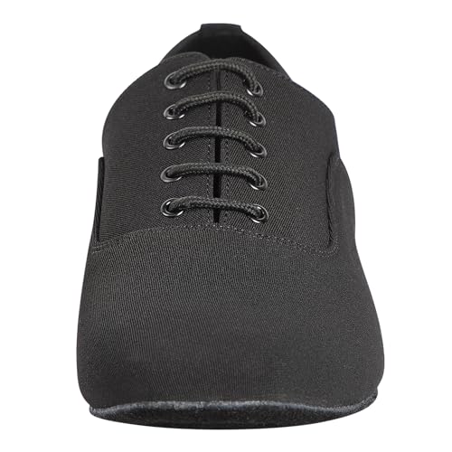 Linodes Breathable Oxford Men's Latin Dance Shoes 1 Inch Leather Sole Ballroom Salsa Tango Waltz Character Shoe-Black-12.5M - Image 4