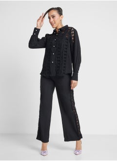 Khizana Laser Cut Out Shirt & Pant Set  - Image 1