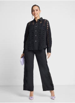 Khizana Laser Cut Out Shirt & Pant Set  - Image 5