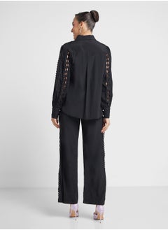 Khizana Laser Cut Out Shirt & Pant Set  - Image 2