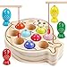 NAODONGLI Wooden Magnetic Fishing Game for Kids 3Montessori Preschool Educational Activities Learning HandEye Coordination Fine Motor Skills Color Sorting Magnet Fish Toys for Boys Girls - Image 3