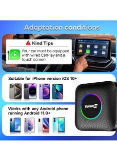 Carlinkit CarlinKit Wireless Carplay/Android Car AIBox LED Version, Suitable for Vehicles with Wired CarPlay, Built-in 8+128GB Android 13.0, Support for YouTube, Disney+ and More!  - Image 2